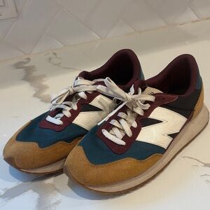 New Balance 237 Sneakers in Teal, Mustard & Burgundy